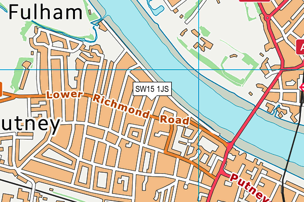 SW15 1JS map - OS VectorMap District (Ordnance Survey)