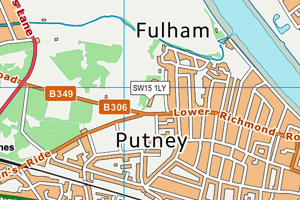 Oasis Academy Putney map (SW15 1LY) - OS VectorMap District (Ordnance Survey)