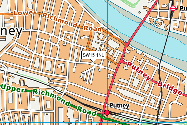 SW15 1NL map - OS VectorMap District (Ordnance Survey)