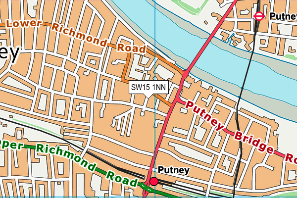 SW15 1NN map - OS VectorMap District (Ordnance Survey)