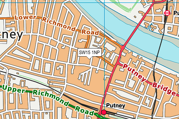 SW15 1NP map - OS VectorMap District (Ordnance Survey)