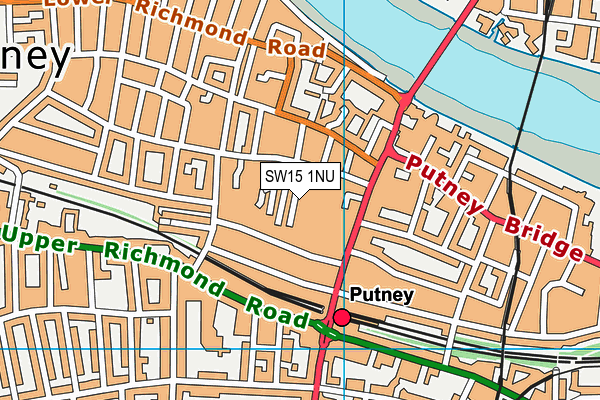 SW15 1NU map - OS VectorMap District (Ordnance Survey)