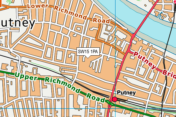 SW15 1PA map - OS VectorMap District (Ordnance Survey)