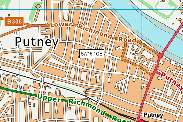 SW15 1QE map - OS VectorMap District (Ordnance Survey)