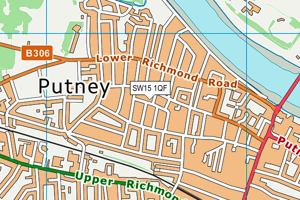 SW15 1QF map - OS VectorMap District (Ordnance Survey)