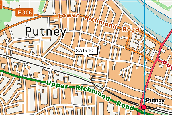 SW15 1QL map - OS VectorMap District (Ordnance Survey)