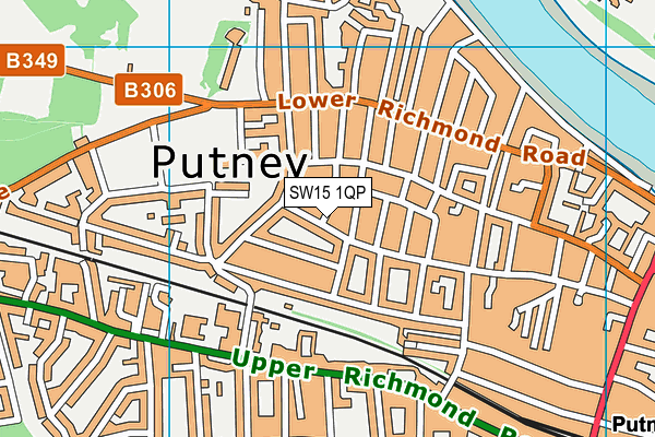 SW15 1QP map - OS VectorMap District (Ordnance Survey)