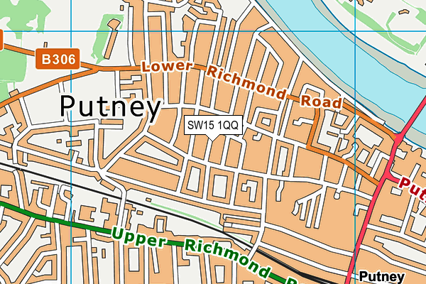 SW15 1QQ map - OS VectorMap District (Ordnance Survey)