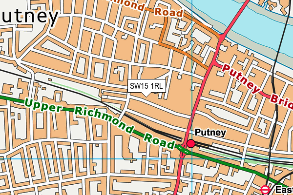 SW15 1RL map - OS VectorMap District (Ordnance Survey)