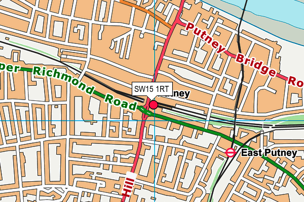 SW15 1RT map - OS VectorMap District (Ordnance Survey)