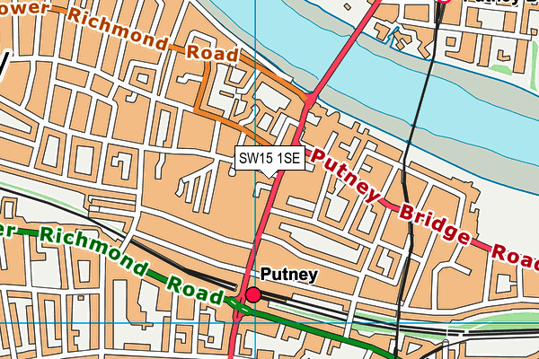 SW15 1SE map - OS VectorMap District (Ordnance Survey)