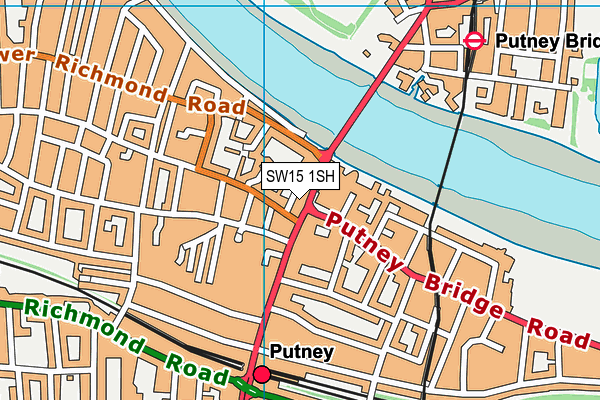 SW15 1SH map - OS VectorMap District (Ordnance Survey)