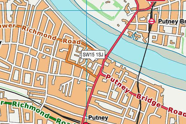 SW15 1SJ map - OS VectorMap District (Ordnance Survey)