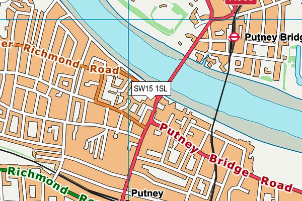 SW15 1SL map - OS VectorMap District (Ordnance Survey)