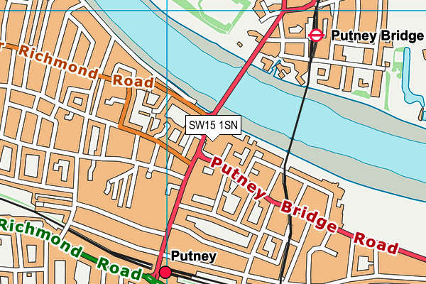 SW15 1SN map - OS VectorMap District (Ordnance Survey)