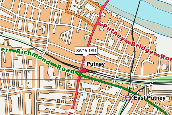 SW15 1SU map - OS VectorMap District (Ordnance Survey)