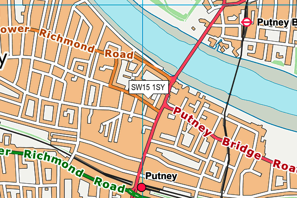 SW15 1SY map - OS VectorMap District (Ordnance Survey)