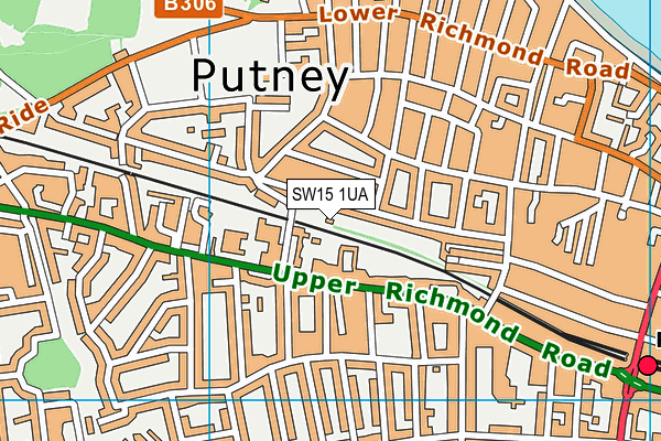 SW15 1UA map - OS VectorMap District (Ordnance Survey)