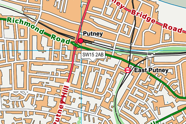 SW15 2AB map - OS VectorMap District (Ordnance Survey)