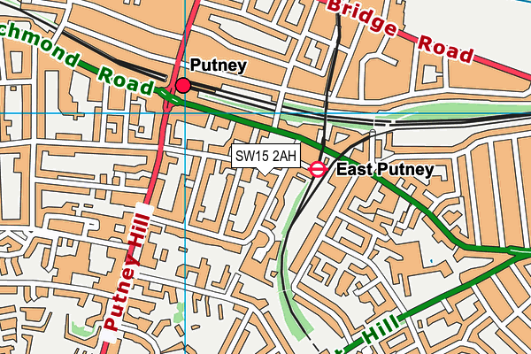 SW15 2AH map - OS VectorMap District (Ordnance Survey)