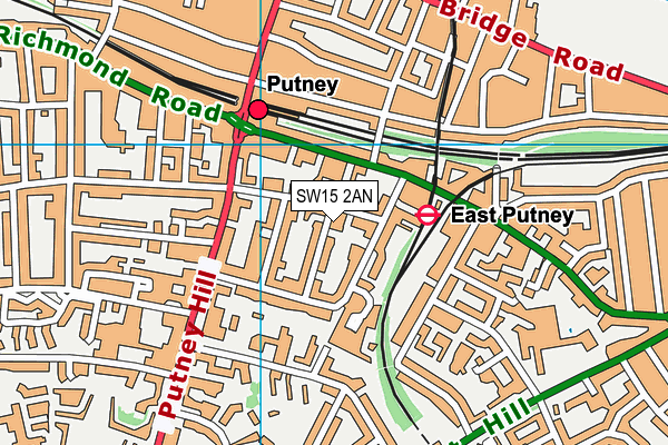 SW15 2AN map - OS VectorMap District (Ordnance Survey)