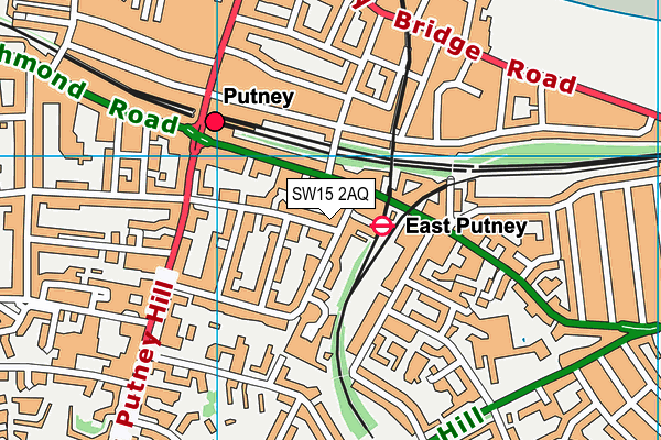 SW15 2AQ map - OS VectorMap District (Ordnance Survey)