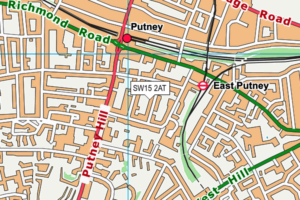 SW15 2AT map - OS VectorMap District (Ordnance Survey)