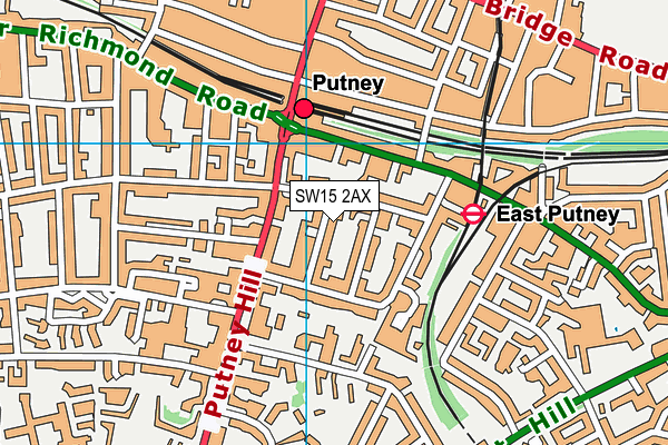 SW15 2AX map - OS VectorMap District (Ordnance Survey)