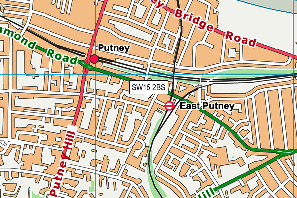 SW15 2BS map - OS VectorMap District (Ordnance Survey)