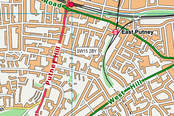 SW15 2BY map - OS VectorMap District (Ordnance Survey)