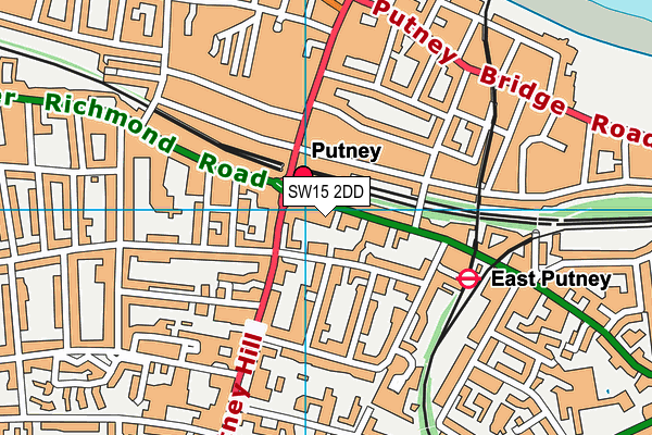 SW15 2DD map - OS VectorMap District (Ordnance Survey)