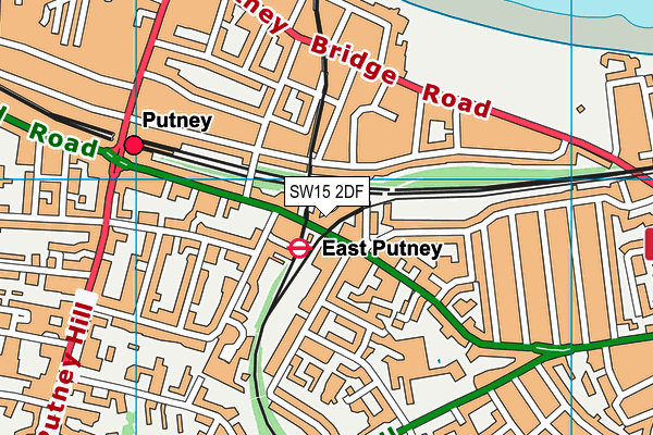 SW15 2DF map - OS VectorMap District (Ordnance Survey)