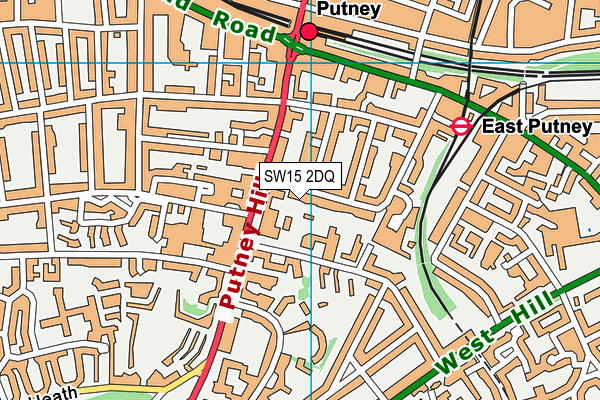 SW15 2DQ map - OS VectorMap District (Ordnance Survey)