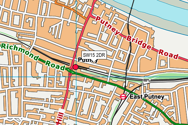 SW15 2DR map - OS VectorMap District (Ordnance Survey)