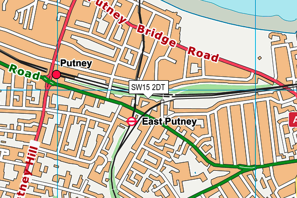 SW15 2DT map - OS VectorMap District (Ordnance Survey)