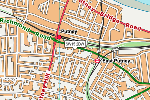 SW15 2DW map - OS VectorMap District (Ordnance Survey)