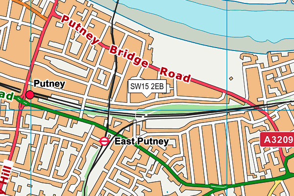 SW15 2EB map - OS VectorMap District (Ordnance Survey)