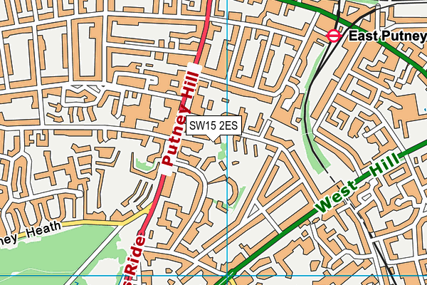 SW15 2ES map - OS VectorMap District (Ordnance Survey)