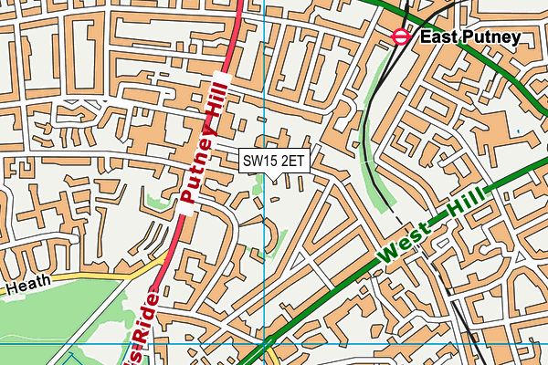 SW15 2ET map - OS VectorMap District (Ordnance Survey)