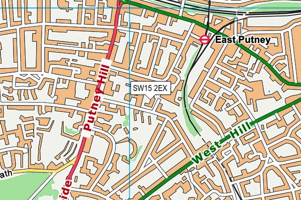 SW15 2EX map - OS VectorMap District (Ordnance Survey)