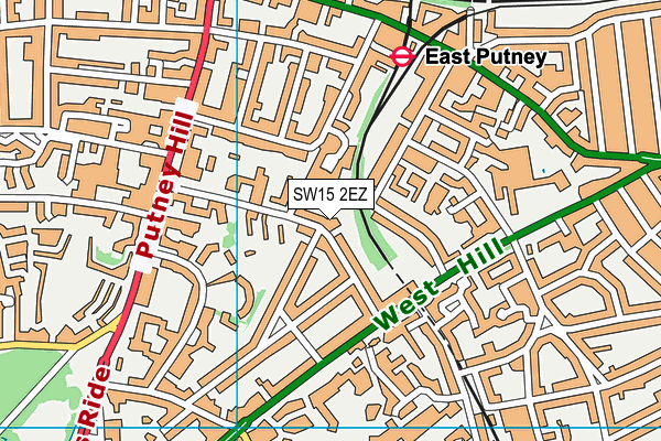 SW15 2EZ map - OS VectorMap District (Ordnance Survey)