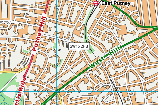 SW15 2HB map - OS VectorMap District (Ordnance Survey)