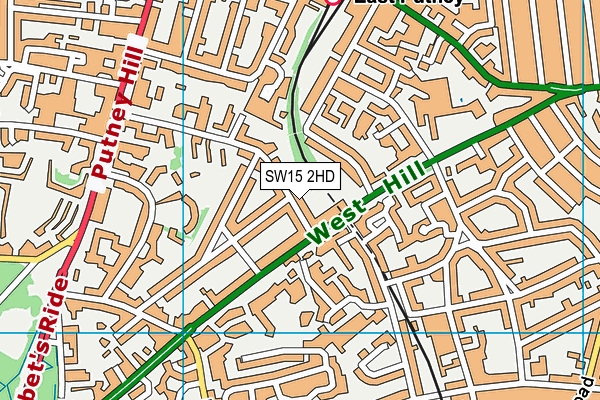 SW15 2HD map - OS VectorMap District (Ordnance Survey)