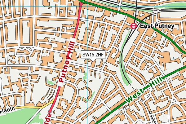 SW15 2HF map - OS VectorMap District (Ordnance Survey)