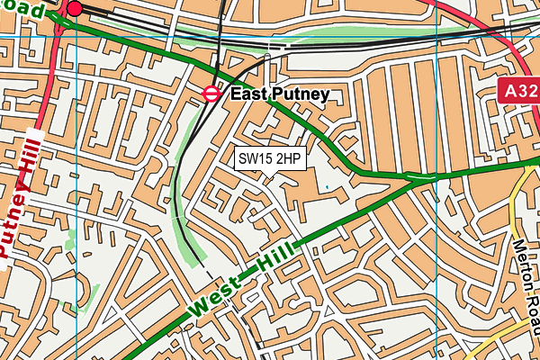 SW15 2HP map - OS VectorMap District (Ordnance Survey)