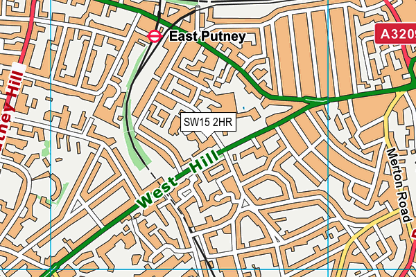 SW15 2HR map - OS VectorMap District (Ordnance Survey)