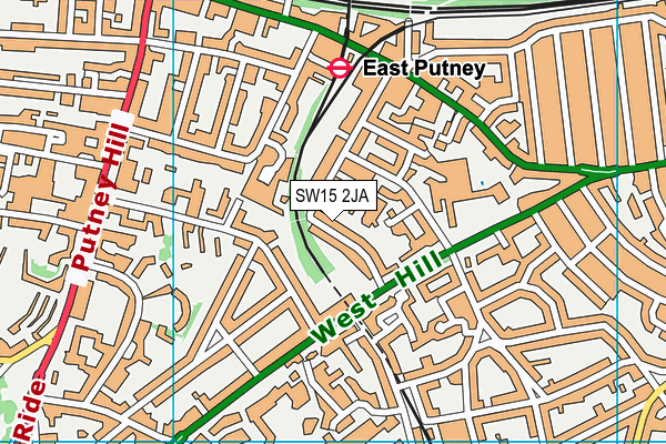 SW15 2JA map - OS VectorMap District (Ordnance Survey)