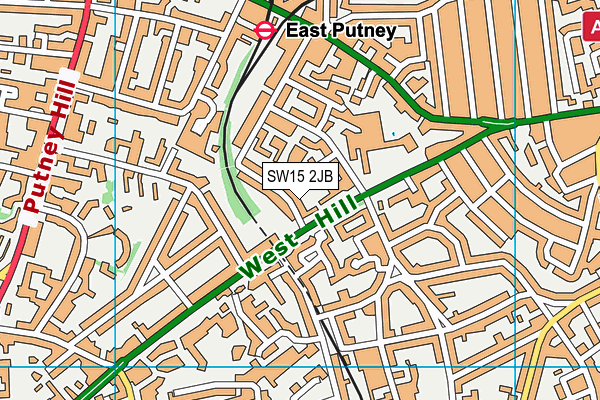 SW15 2JB map - OS VectorMap District (Ordnance Survey)