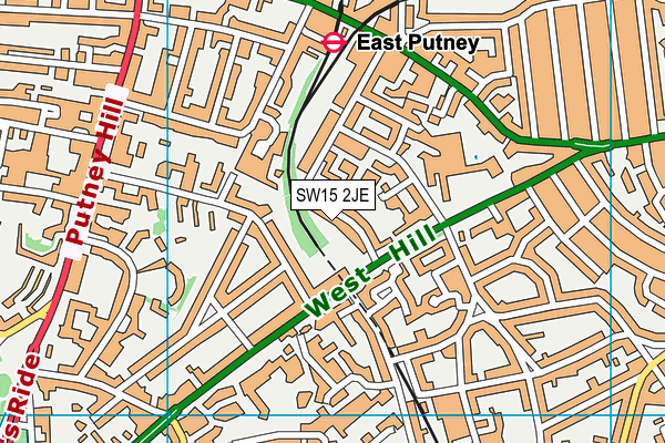 SW15 2JE map - OS VectorMap District (Ordnance Survey)