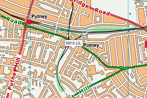 SW15 2JL map - OS VectorMap District (Ordnance Survey)